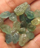 Encouraging Aquamarine with Heliodor Rough - Medicine Pouch