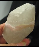 Crystalline Rose Quartz on Etched Quartz