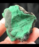 Deep Green and Black Natural Malachite Formation