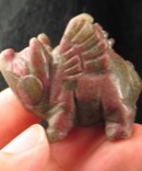 Rhodonite Flying Pig Carving