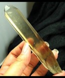 Slender Singing Smoky Lemurian Quartz Crystal