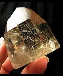 Gorgeous Smoky Curved Silver Rutilated Quartz Point