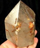 Gentle Spirit Polished Smoky Rutilated Quartz Enhydro w/ Amethyst Wisp