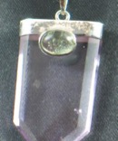 Amethyst Phantom Pendant with Aquamarine Accent - SS