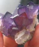 Beautiful Red Cored Purple Phantom Cubic Fluorite Cluster